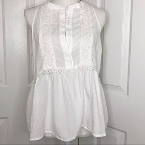 MUSTARD SEED White cotton sleeveless blouse medium